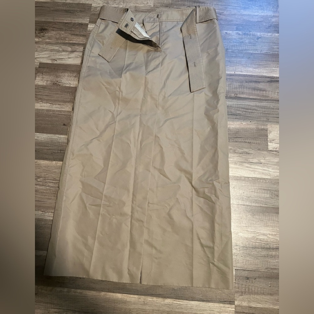 Women’s Zara Khaki Belted Maxi Skirt with Front Split